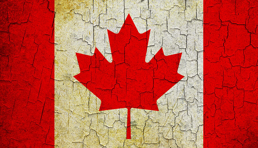 Grunge Canada flag Digital Art by Steve Ball