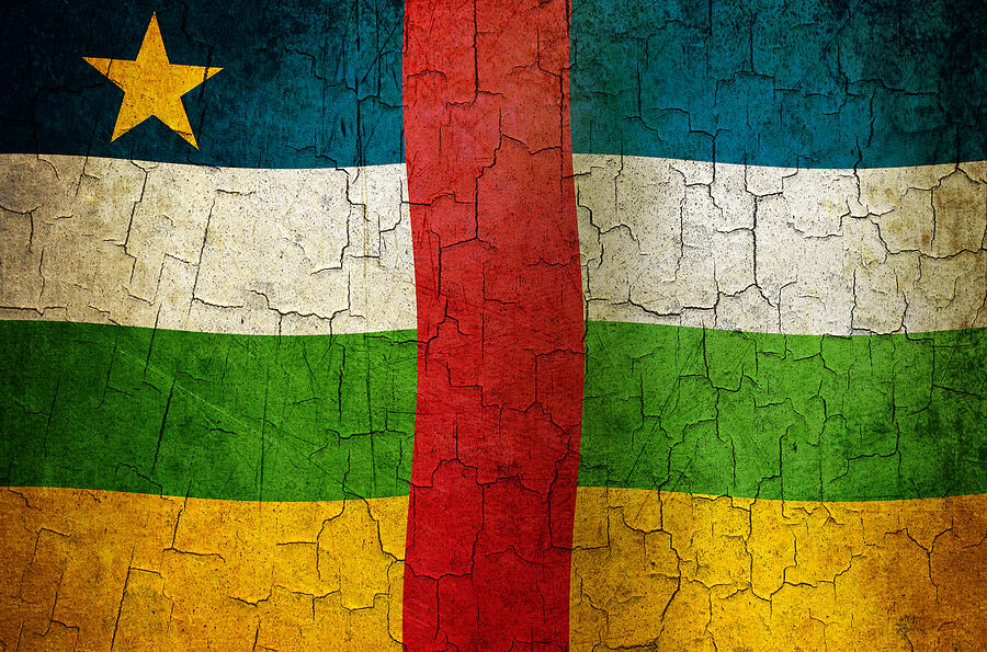 Grunge Central African Republic flag Digital Art by Steve Ball