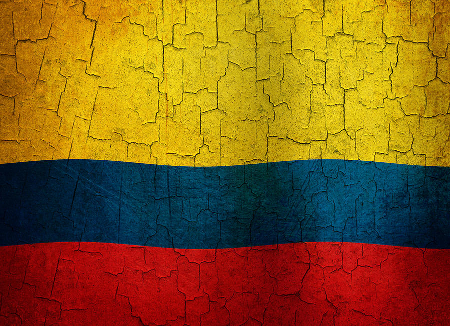 Grunge Colombia flag Digital Art by Steve Ball