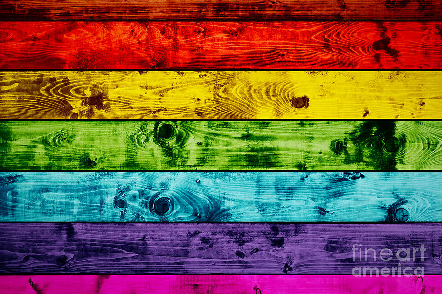 Grunge colorful wood planks background Photograph by Michal Bednarek