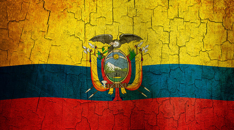 Grunge ecuador flag Digital Art by Steve Ball
