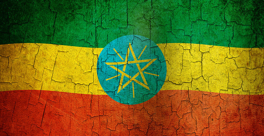 Grunge Ethiopia flag Digital Art by Steve Ball