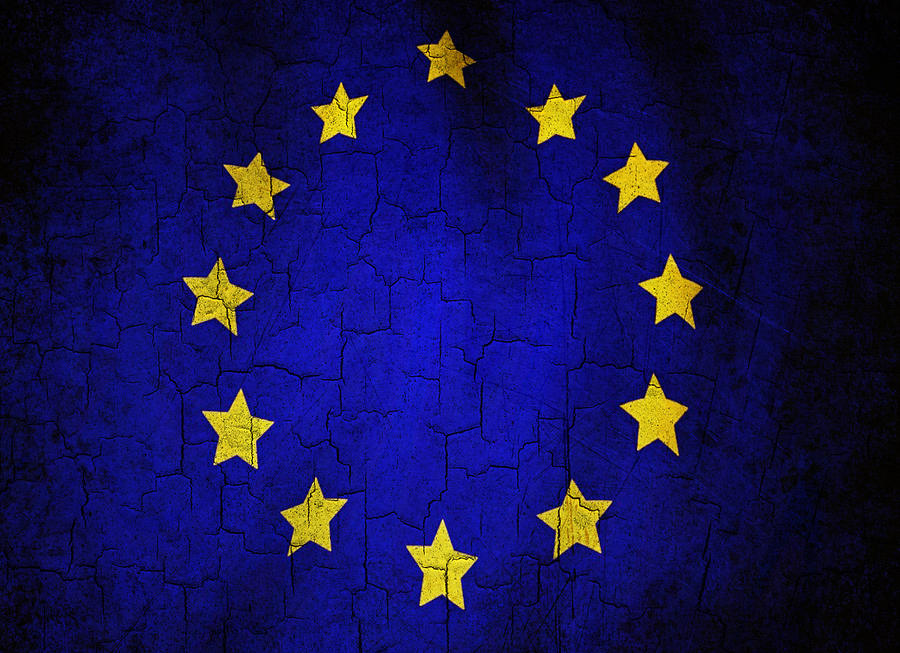 Grunge European Union flag Digital Art by Steve Ball