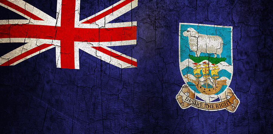 Grunge Falkland Islands flag Digital Art by Steve Ball