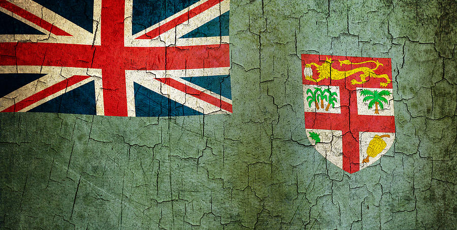 Grunge Fiji flag Digital Art by Steve Ball