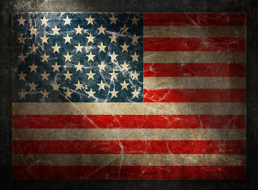 Grunge flag of USA. Horizontal composition Photograph by Vickie Collyer ...