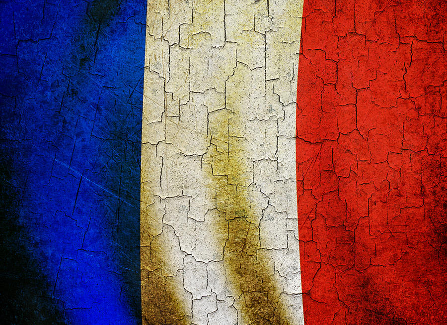 Grunge France flag Digital Art by Steve Ball