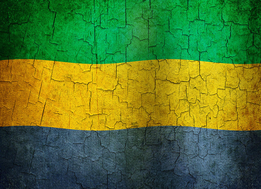 Grunge Gabon flag Digital Art by Steve Ball