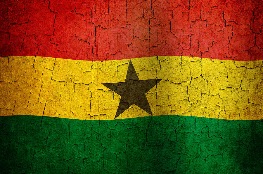 Grunge Ghana flag Digital Art by Steve Ball