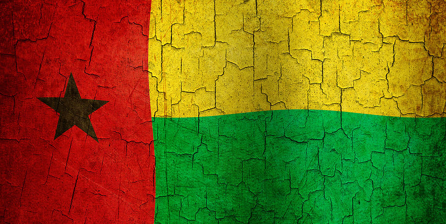Grunge Guinea-Bissau flag Digital Art by Steve Ball