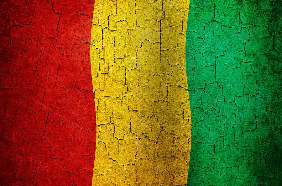 Grunge Guinea Flag Digital Art