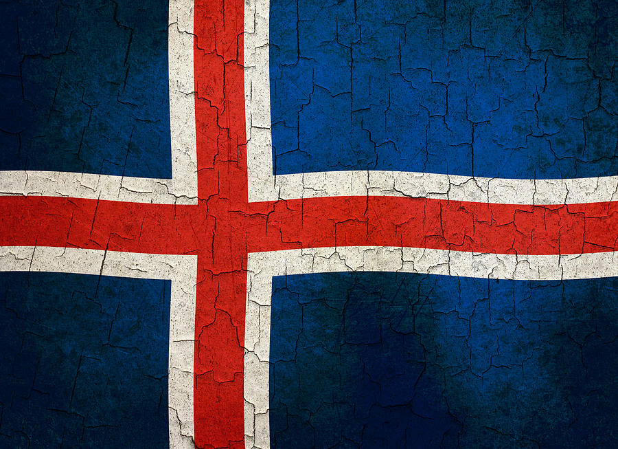 Grunge Iceland flag Digital Art by Steve Ball