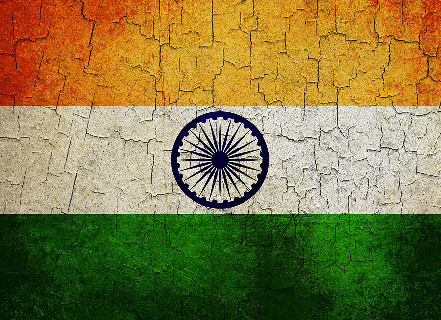 Grunge India flag Digital Art by Steve Ball