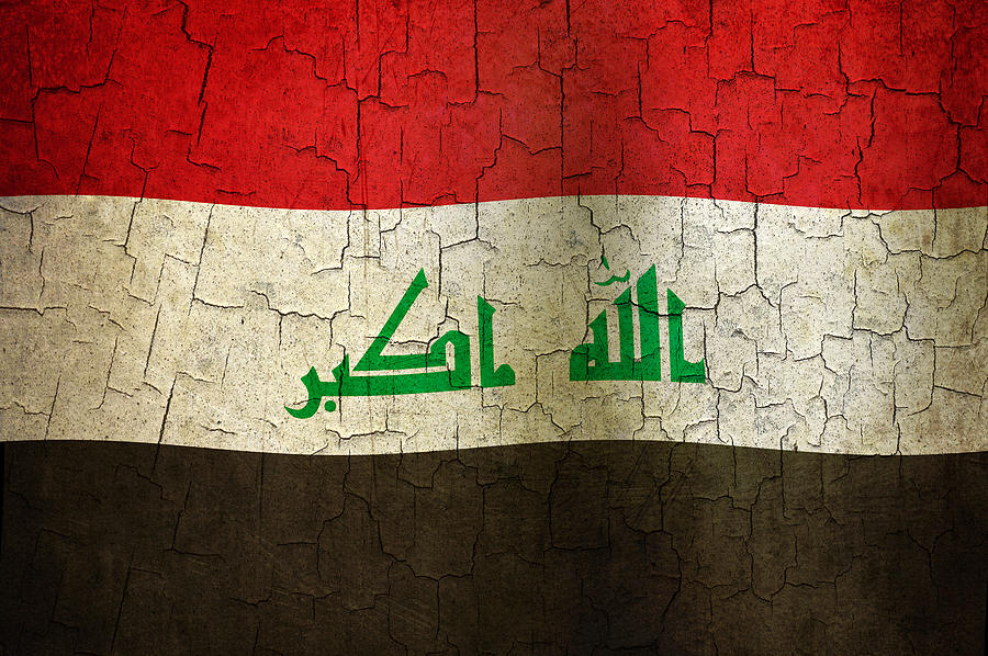 Grunge Iraq flag Digital Art by Steve Ball
