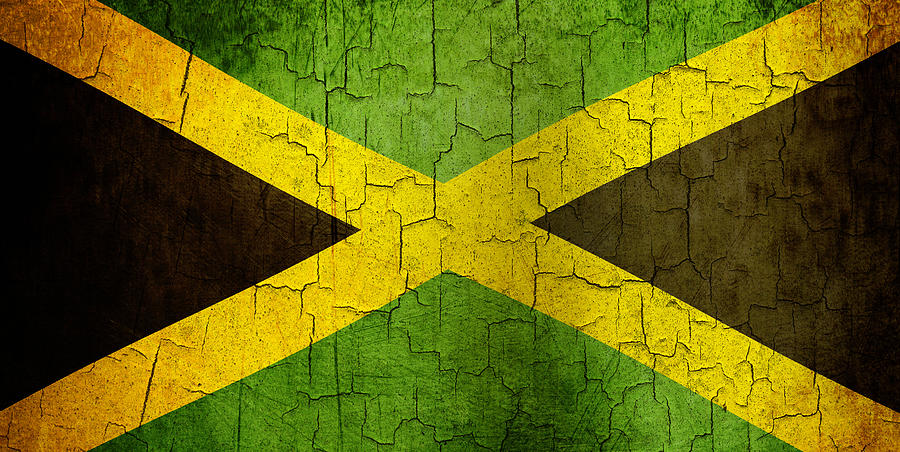 Grunge Jamaica flag Digital Art by Steve Ball