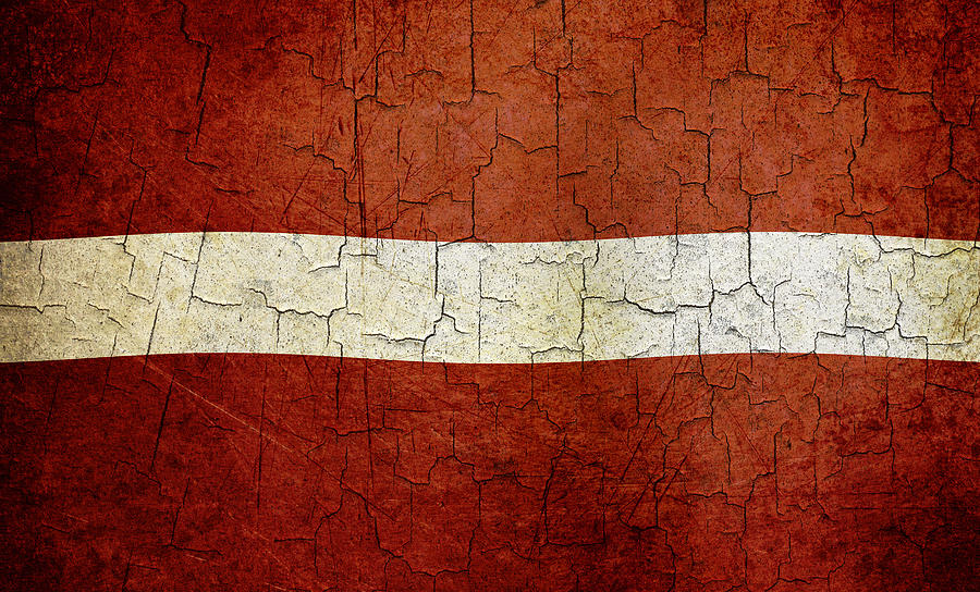 Grunge Latvia flag Digital Art by Steve Ball