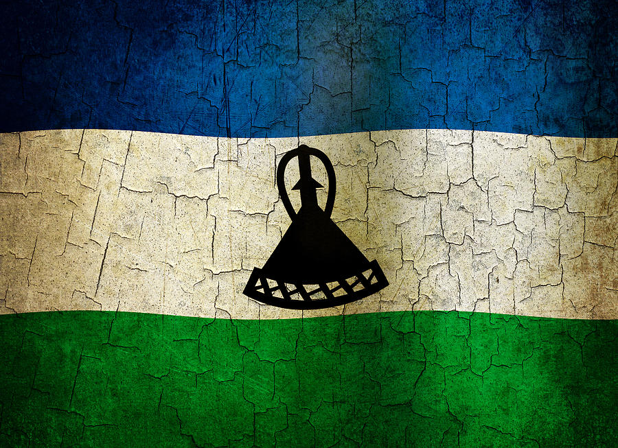 Grunge Lesotho flag Digital Art by Steve Ball