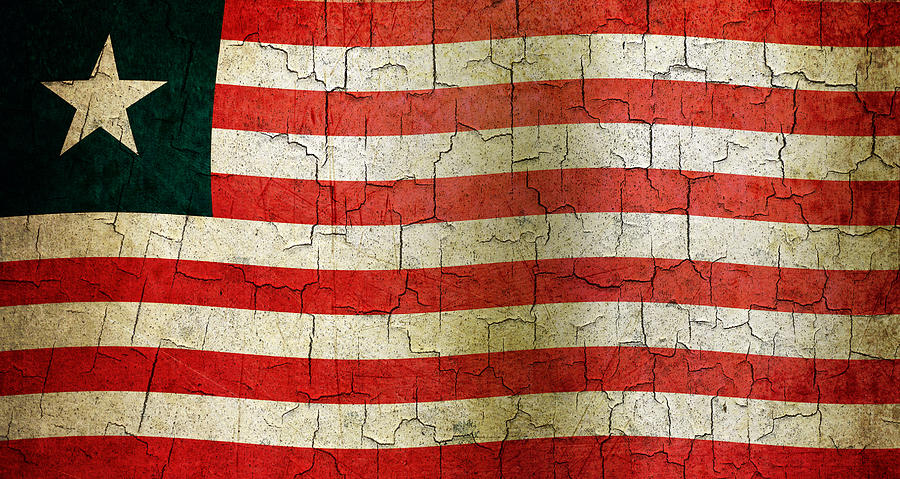 Grunge Liberia flag Digital Art by Steve Ball