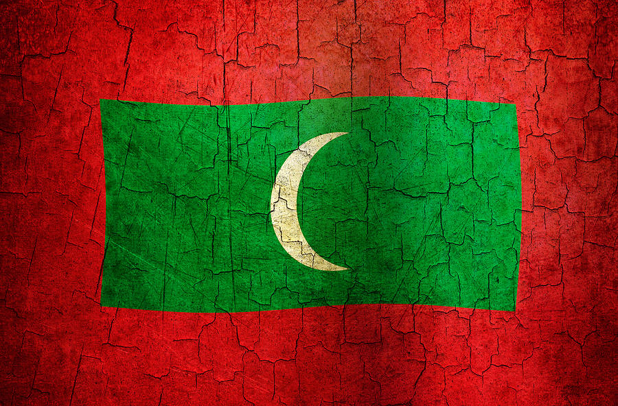 Grunge Maldives flag Digital Art by Steve Ball
