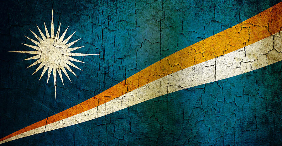 Grunge Marshall Islands Flag Digital Art