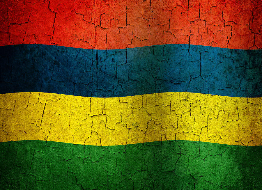 Grunge Mauritius flag Digital Art by Steve Ball