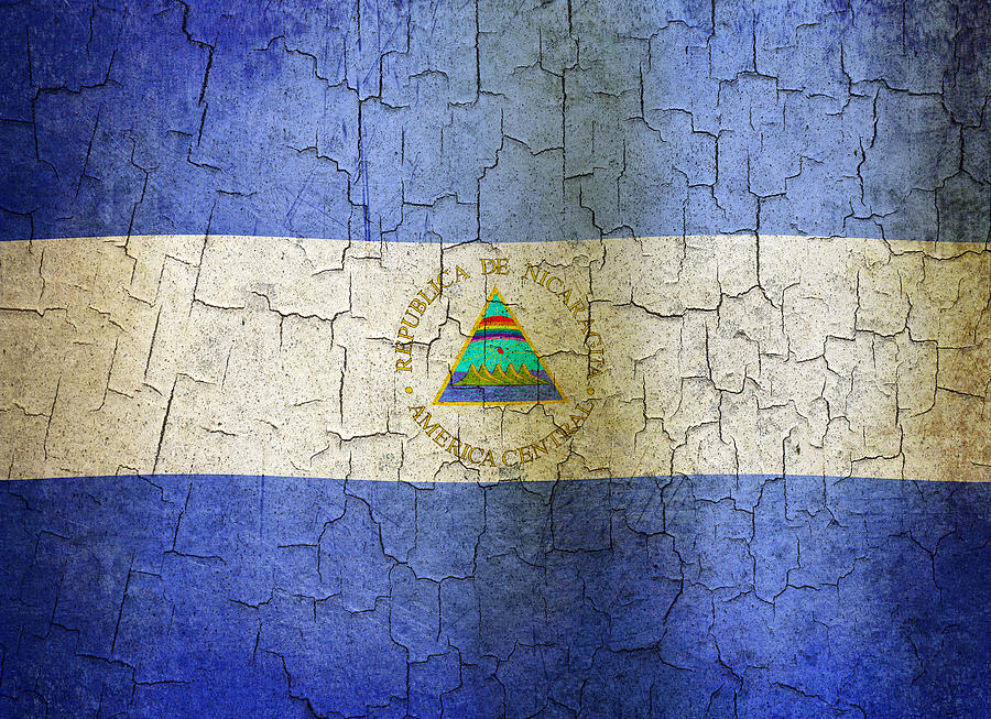 Grunge Nicaragua flag Digital Art by Steve Ball