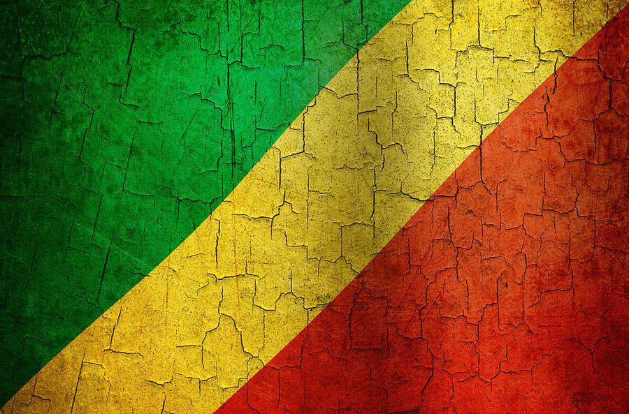 Grunge Republic of the Congo flag Digital Art by Steve Ball