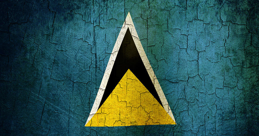 Grunge Saint Lucia flag Digital Art by Steve Ball