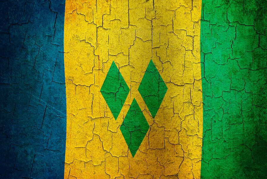Grunge Saint Vincent and the Grenadines flag Digital Art by Steve Ball