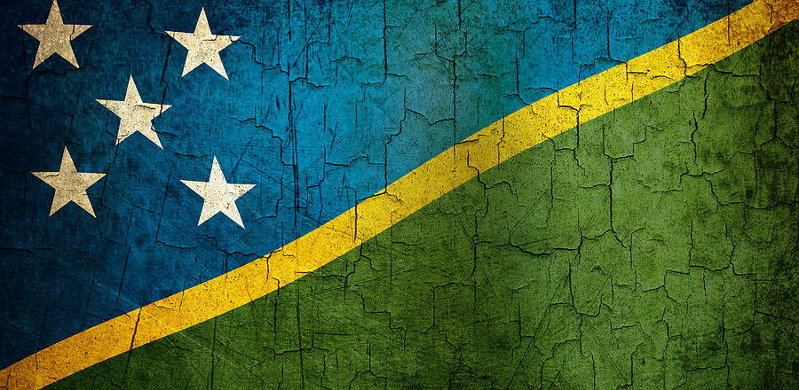 Grunge Solomon Islands flag Digital Art by Steve Ball