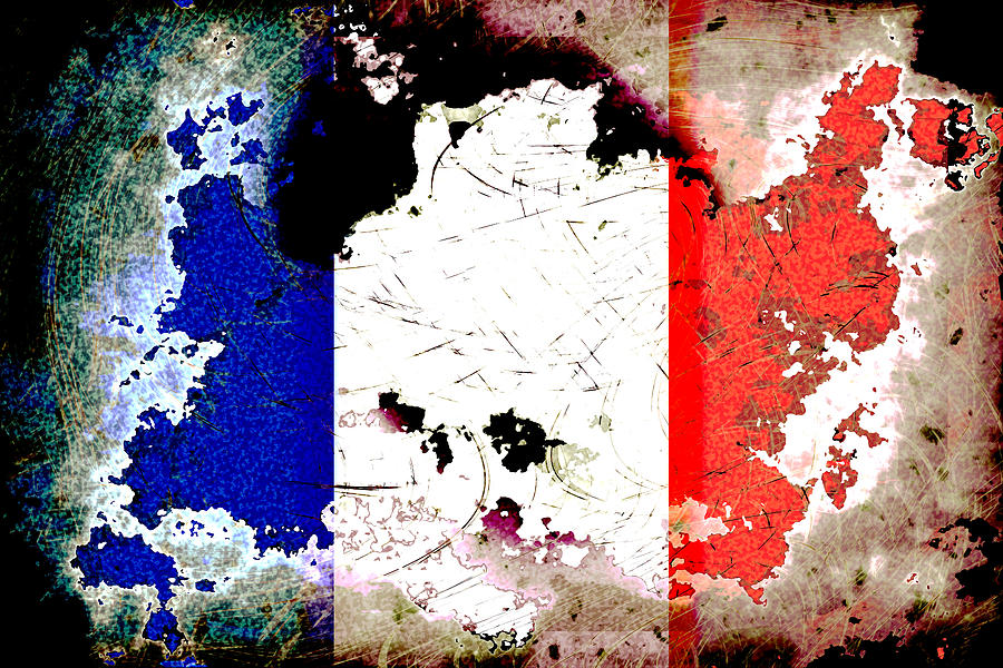 Grunge Style France Flag Digital Art by David G Paul