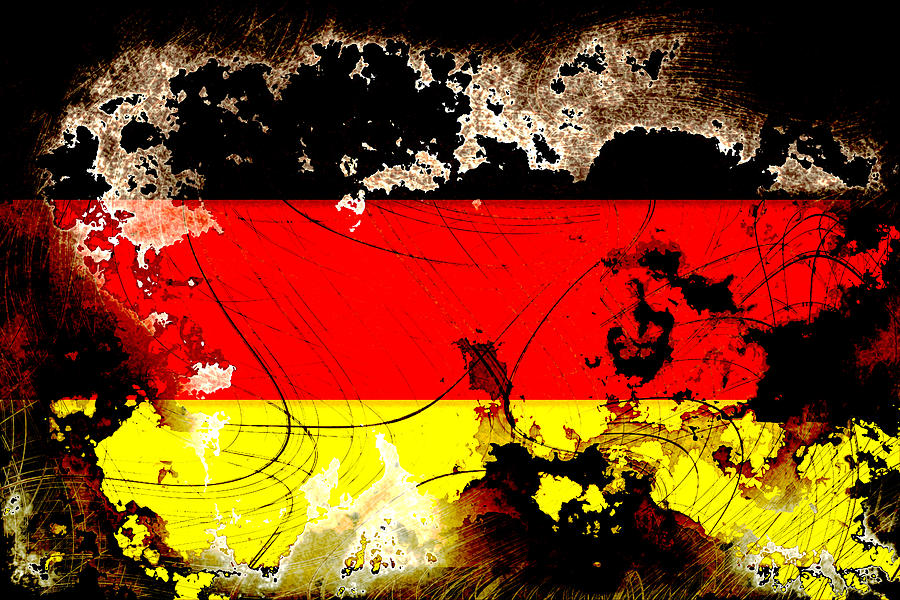 Grunge Style Germany Flag Digital Art by David G Paul