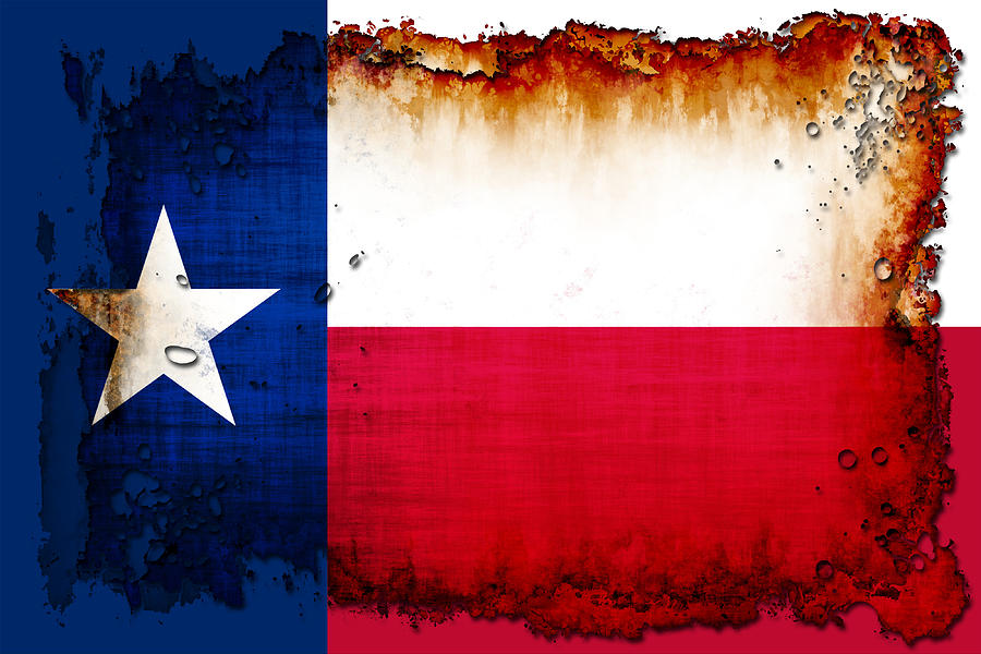 Grunge Style Texas Flag Digital Art by David G Paul