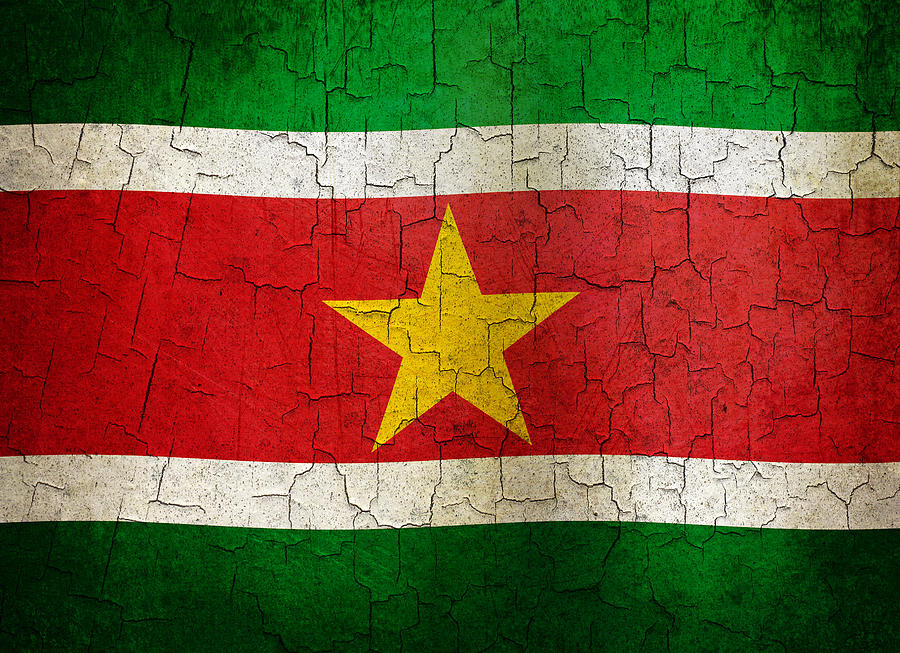 Grunge Suriname flag Digital Art by Steve Ball