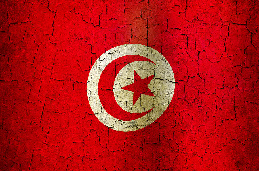 Vintage Digital Art - Grunge Tunisia flag by Steve Ball