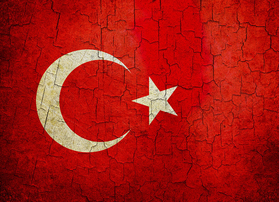 Grunge Turkey flag Digital Art by Steve Ball