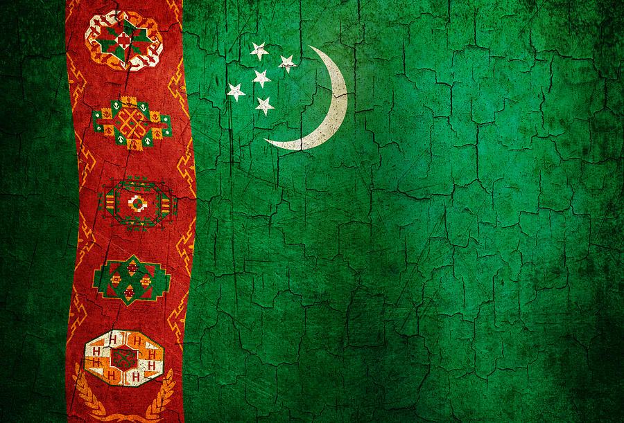 Grunge Turkmenistan Flag Digital Art