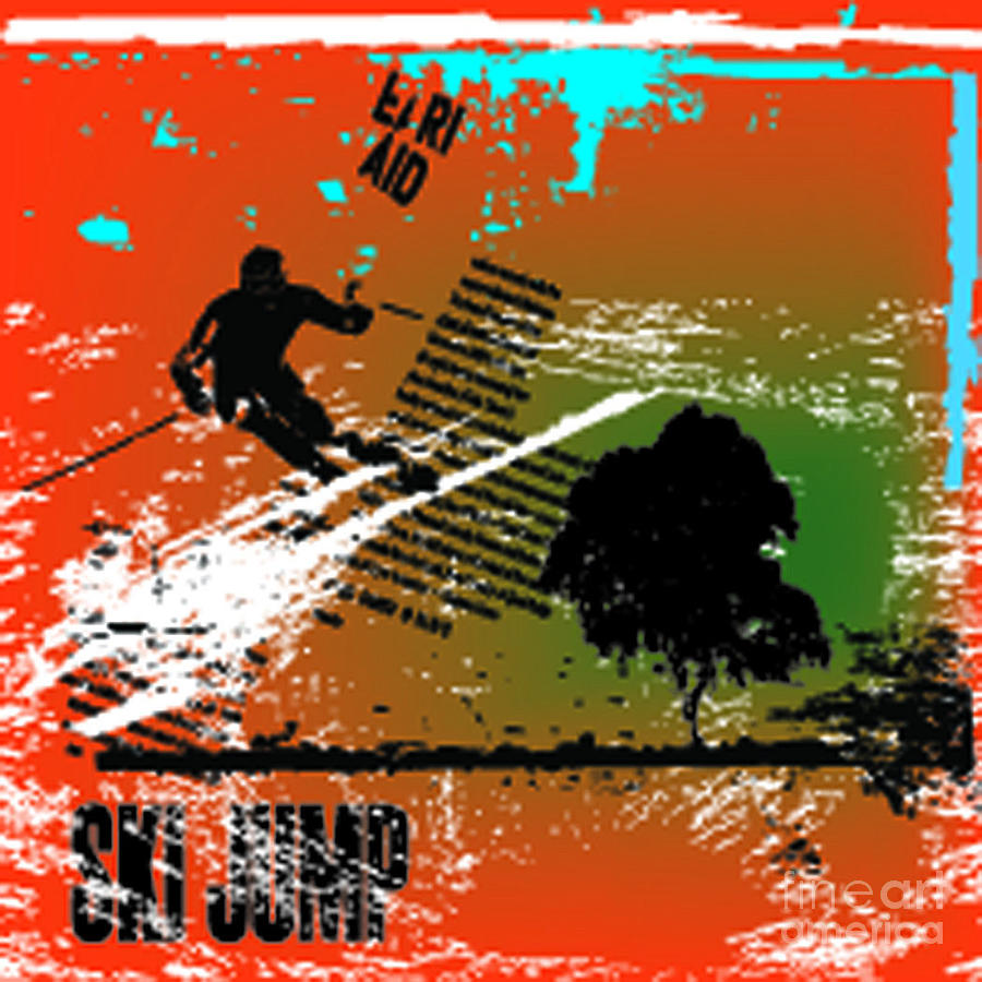 Medallion Digital Art - Grunge Winter Background With Skier by Elanur Us Medallion Digital Art - Grunge Winter Background With Skier by Elanur Us