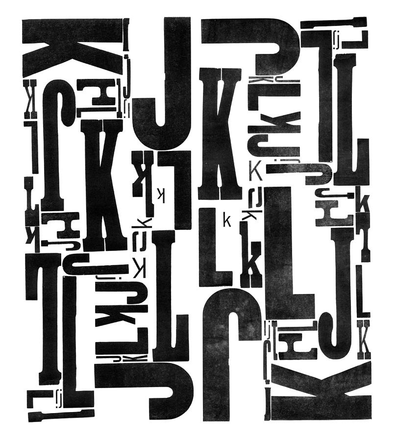 Grunge Wood Type Letters J K L Photograph by Kjohansen