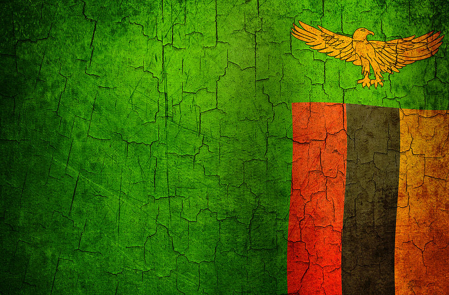 Grunge Zambia flag Digital Art by Steve Ball