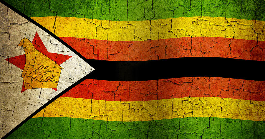 Grunge Zimbabwe Flag Digital Art