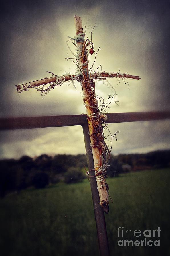 Grungy Cross Photograph by Carlos Caetano