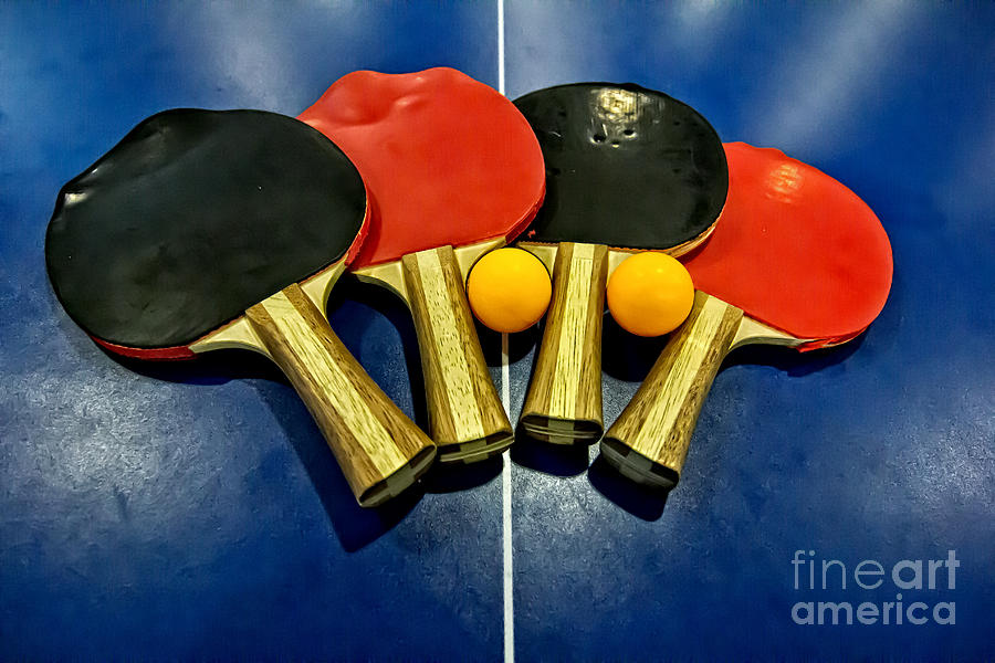 Sports Photograph - Grungy Ping-pong Bats Table Tennis Paddles Rackets by Beverly Claire Kaiya