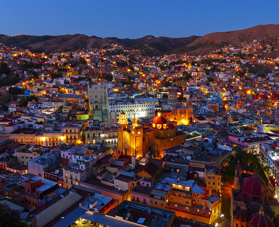 Guanajuato Mexico By Night Photograph by Douglas J Fisher