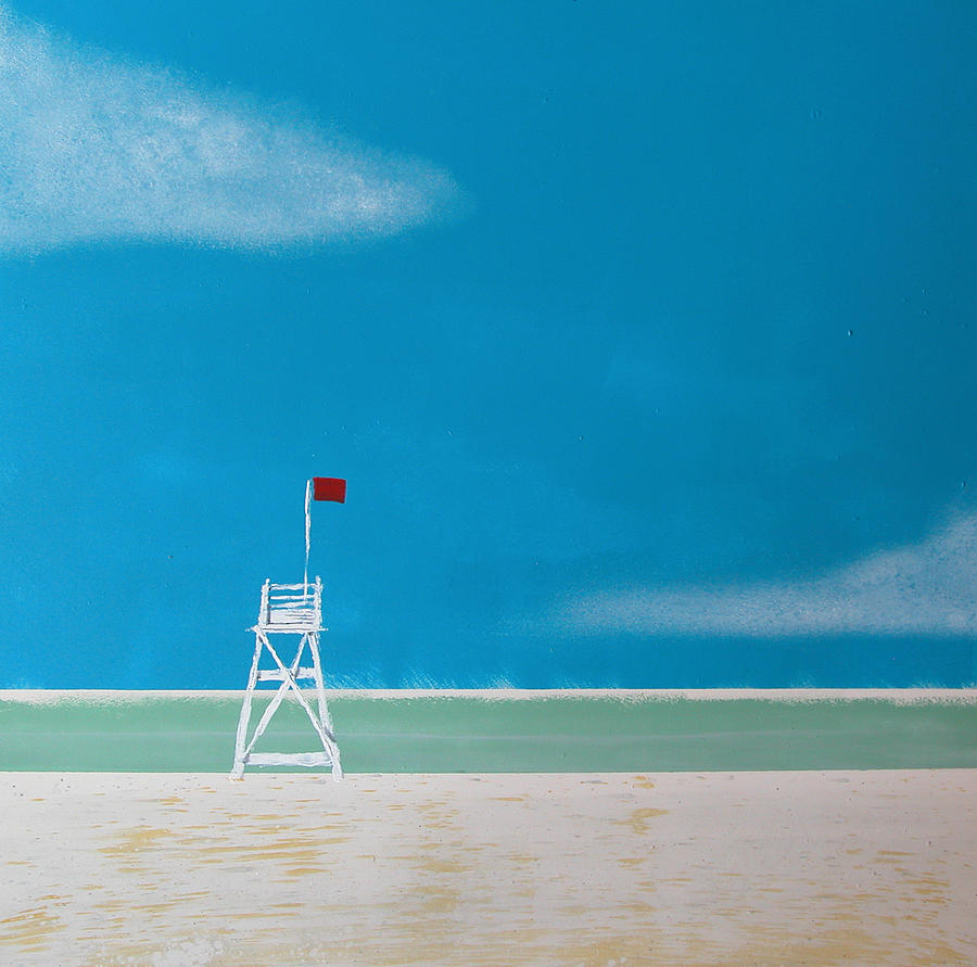 Beach Painting - Guard Stand 3 by Rhodes Rumsey