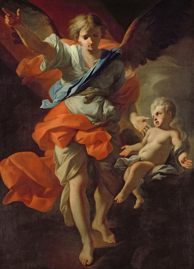 Guardian Angel Painting by Andrea Pozzo