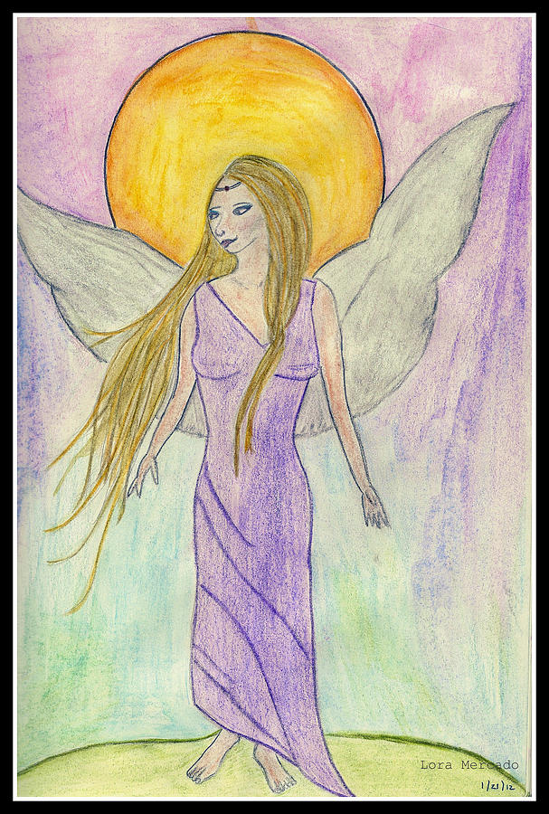 Guardian Angel - Barbara Drawing by Lora Mercado