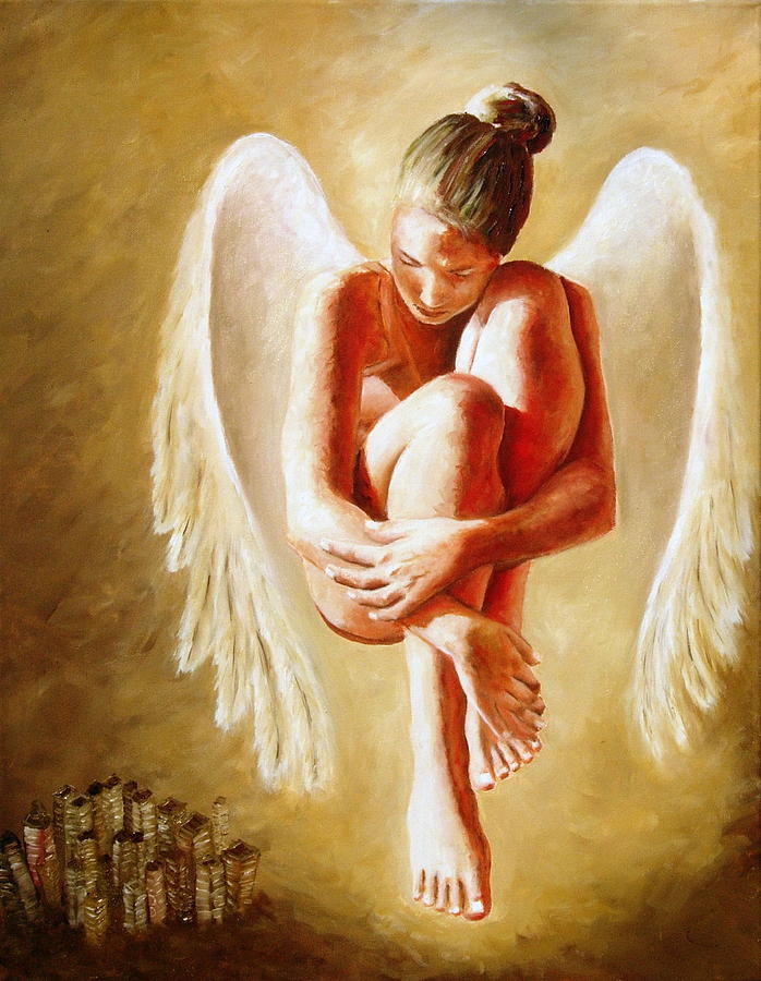 City Painting - Guardian angel  by Beata Belanszky-Demko