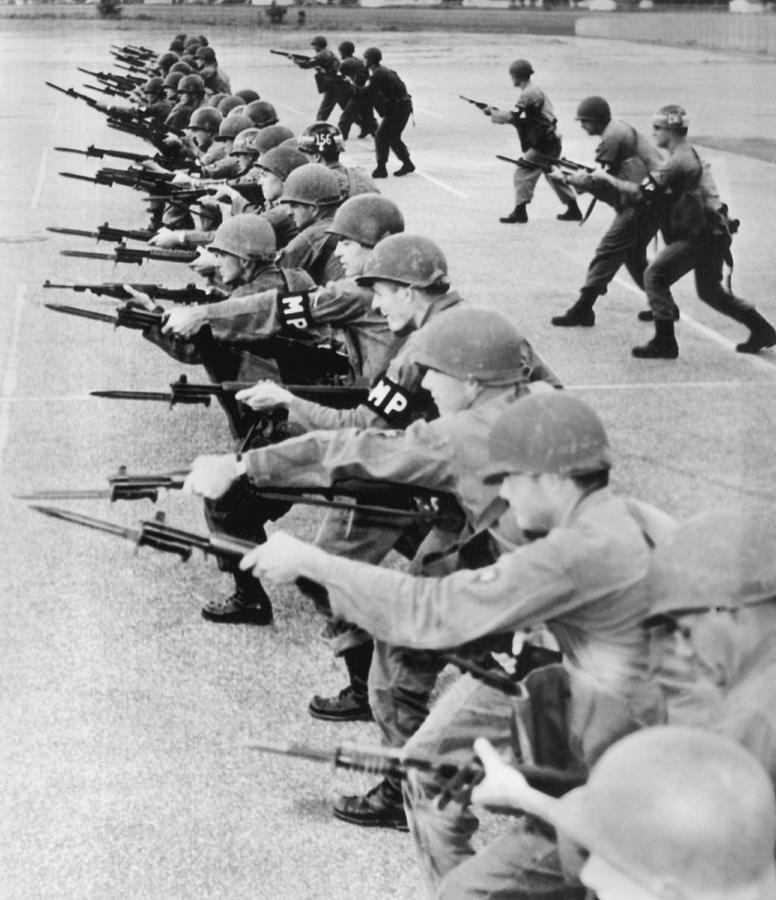 1950's Photograph - Guardsmen In Alabama by Underwood Archives 1950's Photograph - Guardsmen In Alabama by Underwood Archives