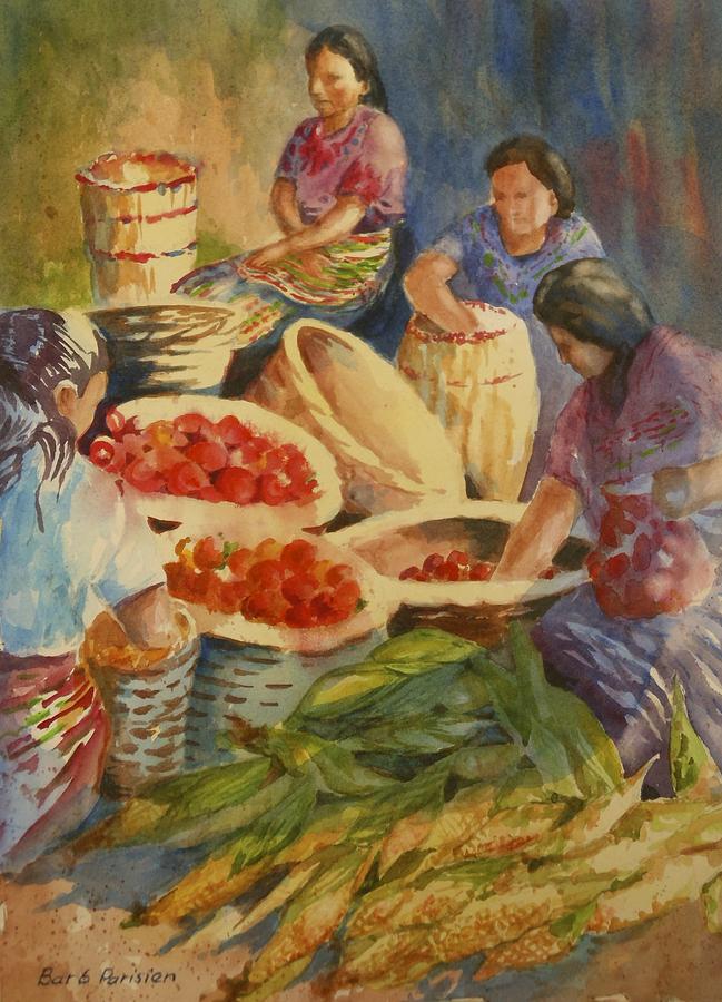 Guatemala Market 1 Painting by Barbara Parisien